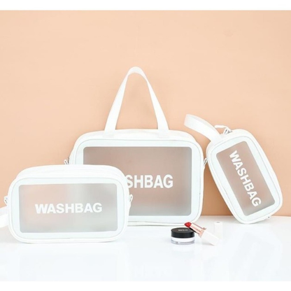 Kit 3 Bolsas Necessaires Wahsbag Transparente À Prova d’água
