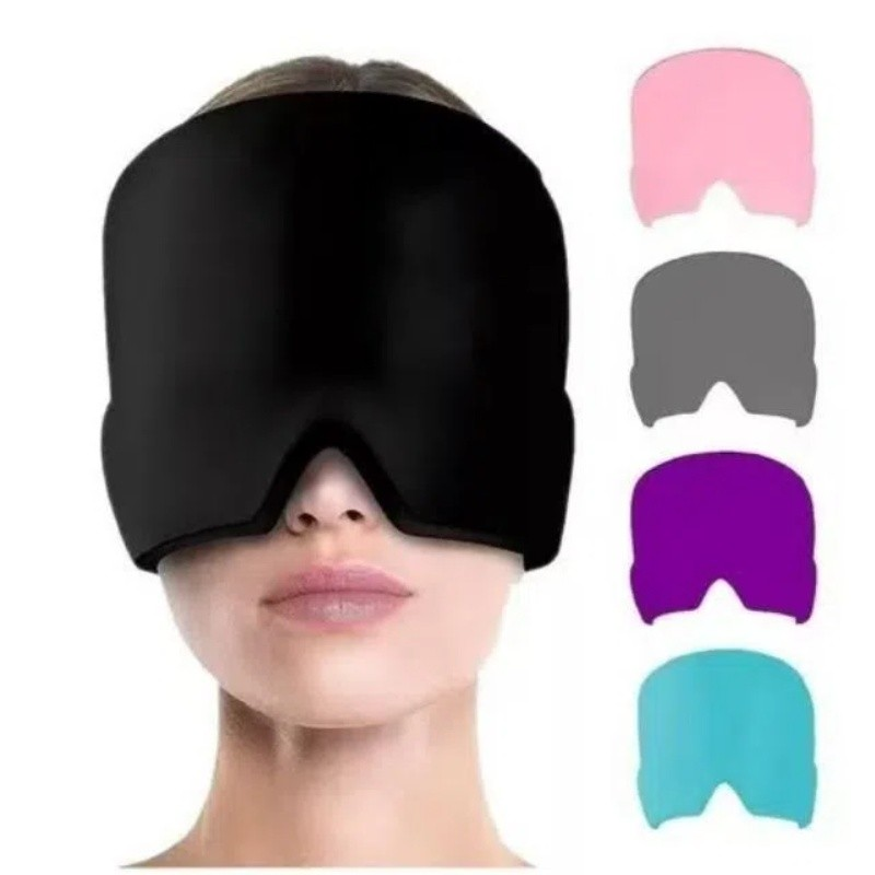 Touca de Enxaqueca Alívio Dor de Cabeça Gelada,Mascara de Gelo Facial Confortável