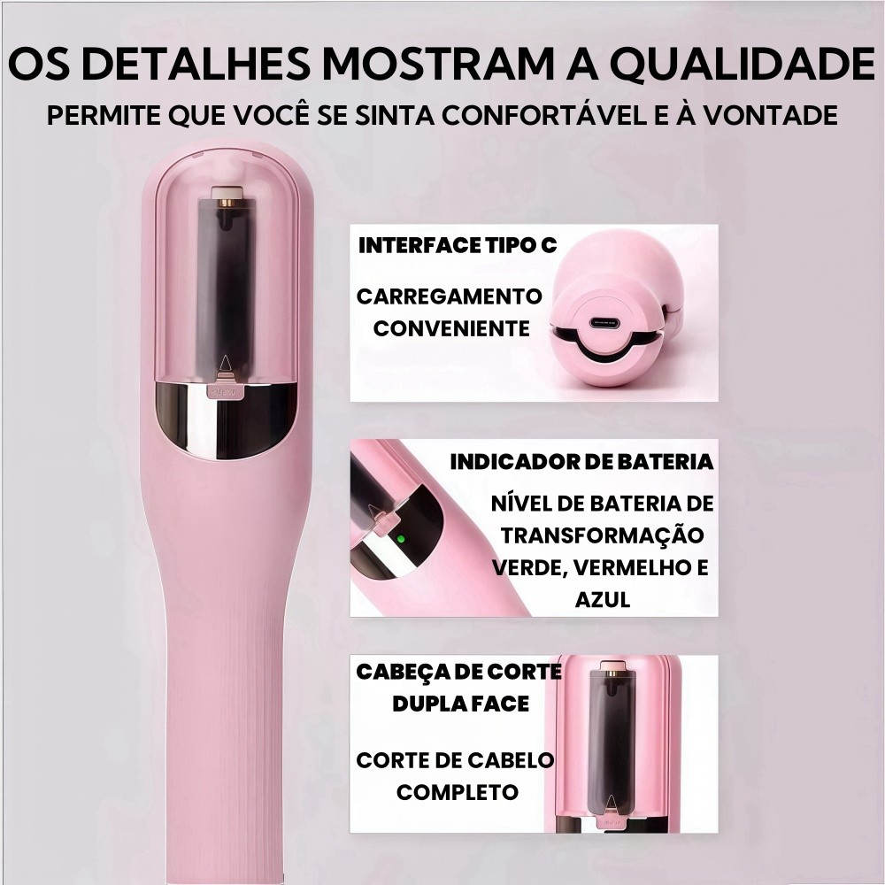 Máquina de Corte Bordado removedora de Pontas Duplas automática profissional recarregável - Bivolt