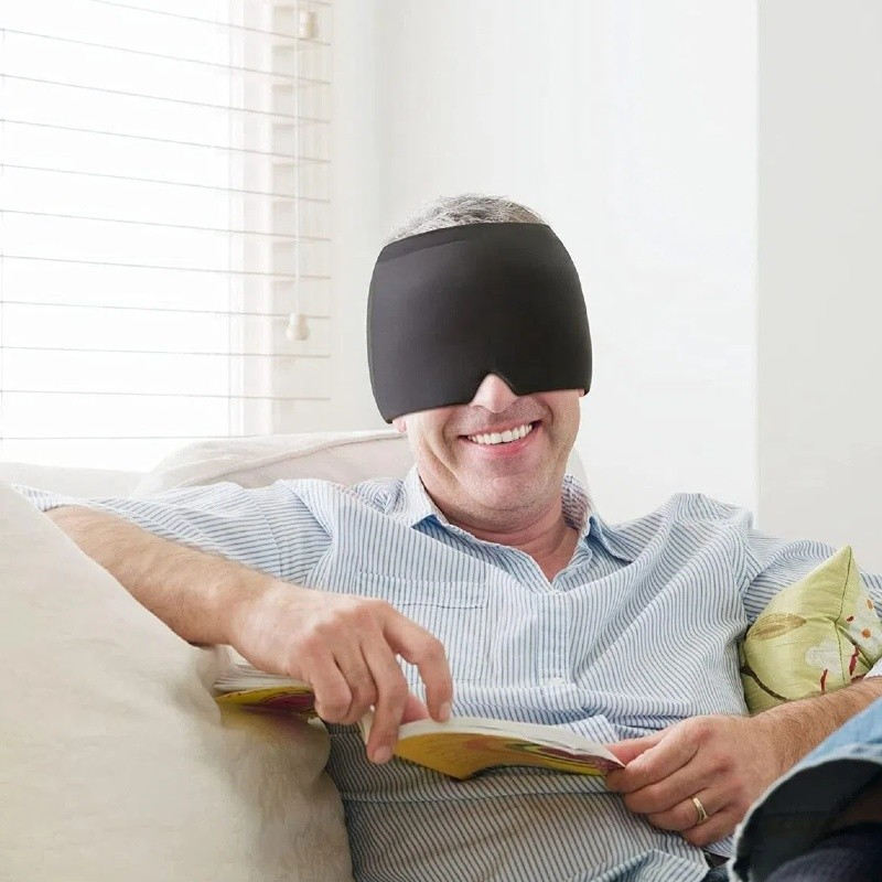 Touca de Enxaqueca Alívio Dor de Cabeça Gelada,Mascara de Gelo Facial Confortável