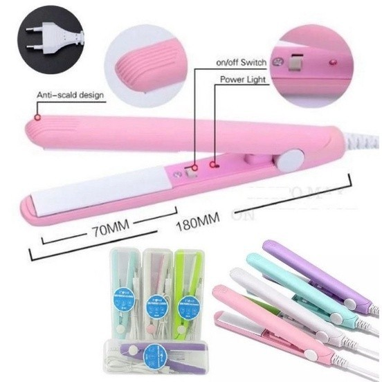 Mini Chapinha Prancha De Cabelo Portátil Com Case Transporte Bivolt Estojo Entrega rápida