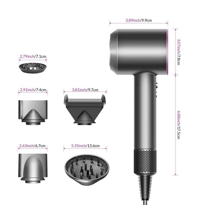 Secador de Cabelo Iônico Secagem Rápida Ar Quente/Frio com 5 bocais 110V