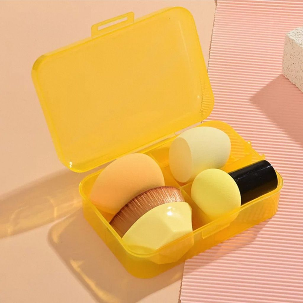 Kit de Pincel e Esponja Colors para Maquiagem