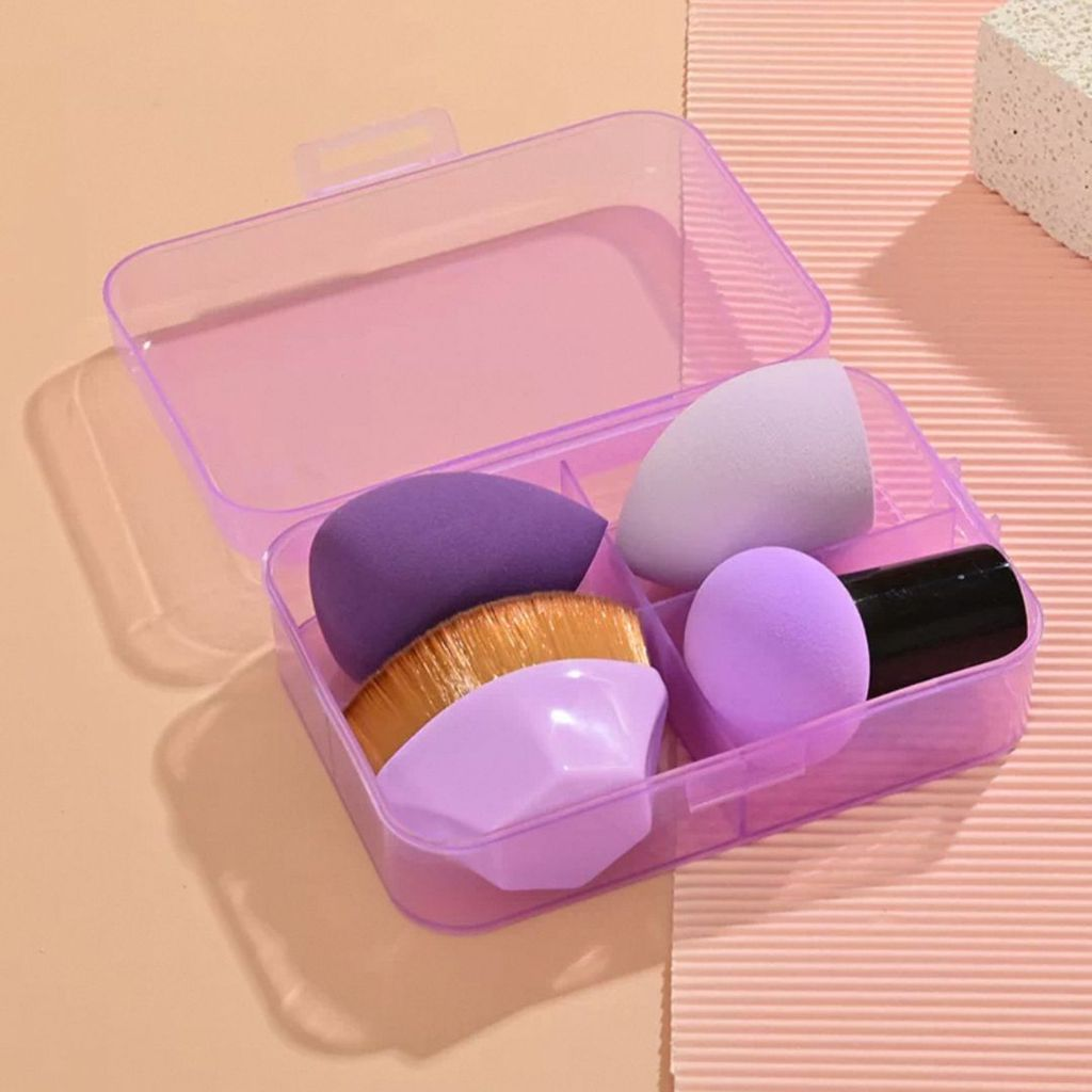 Kit de Pincel e Esponja Colors para Maquiagem