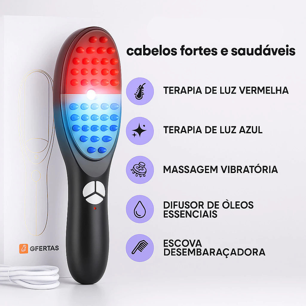 Escova Massageadora a Laser Antiqueda