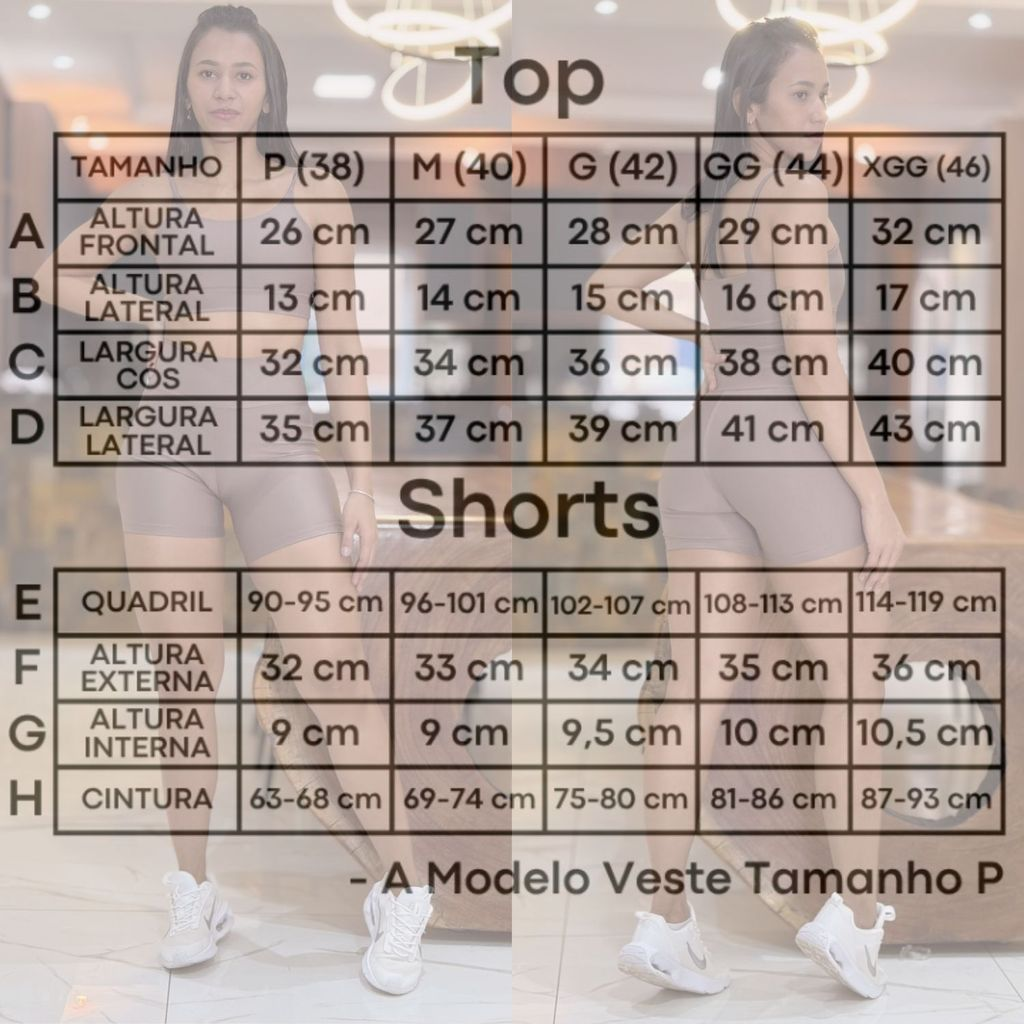 Conjunto de Academia Feminino Short + Top com Zero Transparência e Cintura Alta