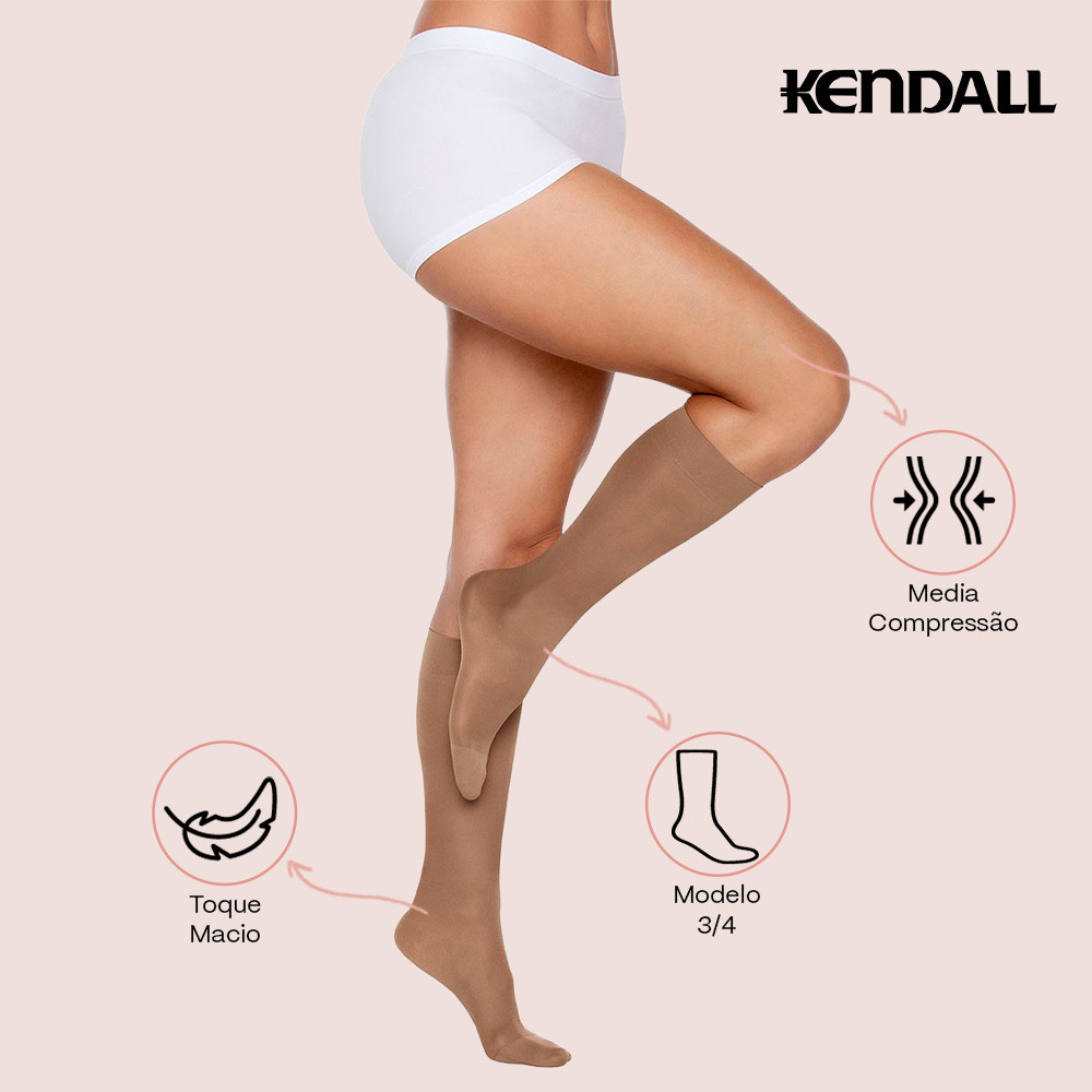 Meia 3/4 Sem Ponteira Kendall Media Compressao 1871